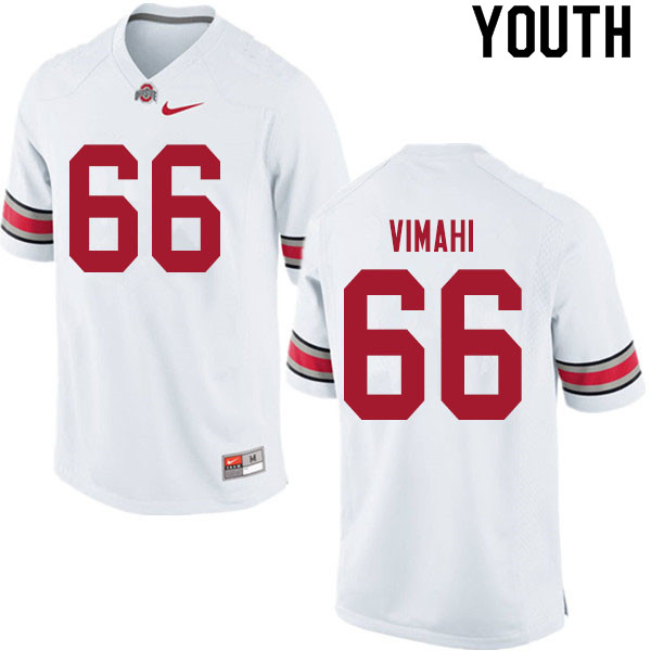 Youth Ohio State Buckeyes #66 Enokk Vimahi White Authentic College Stitched Football Jersey 23TH040YU